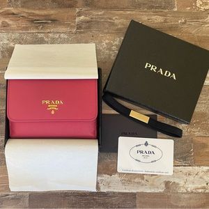 Prada Pink Saffiano Leather Wallet